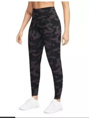 Nike Women's Dri-FIT Universa High-Rise 7/8 Camo Leggings with Pockets, Sz Large